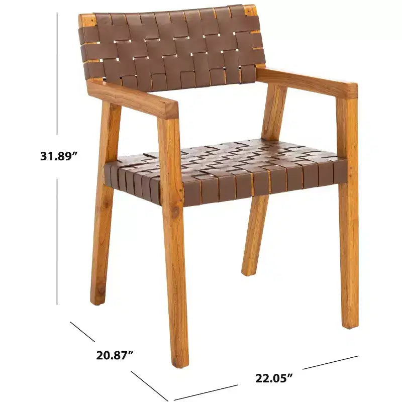 Chaise de salle à manger en cuir Cire - DCH4004 - Safavieh