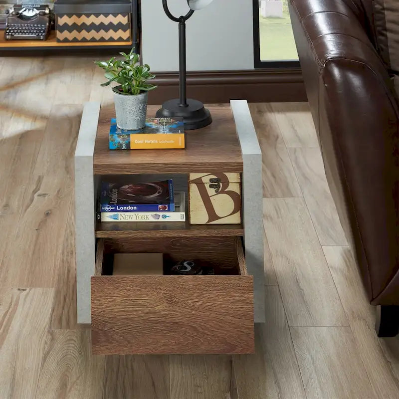 Table d'appoint à 1 étagère de 18 pouces Kendelle Industrial par Furniture of America