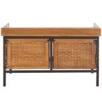 Banc de rangement SAFAVIEH Vasilija en étain antique/frêne clair – 33 x 15.7 x 20 – 33Lx16Px20H