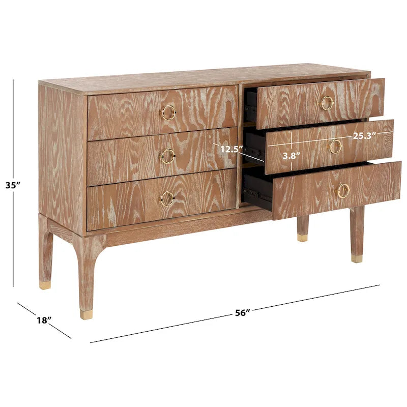Commode contemporaine à 6 tiroirs Bryann SAFAVIEH Couture
