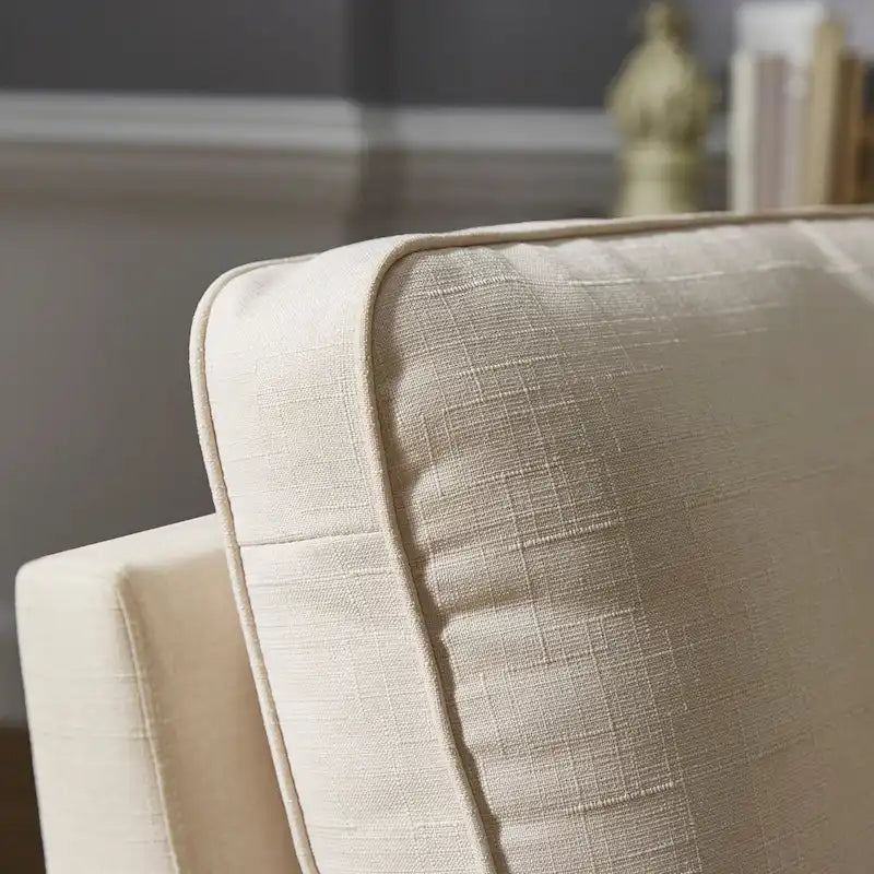 Chaise en tissu ivoire Stoddard avec clous décoratifs par iNSPIRE Q Artisan