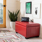 Banc de rangement Lissa Red Manhattan de SAFAVIEH - 30 x 18 x 17 - 30L x 18P x 17H
