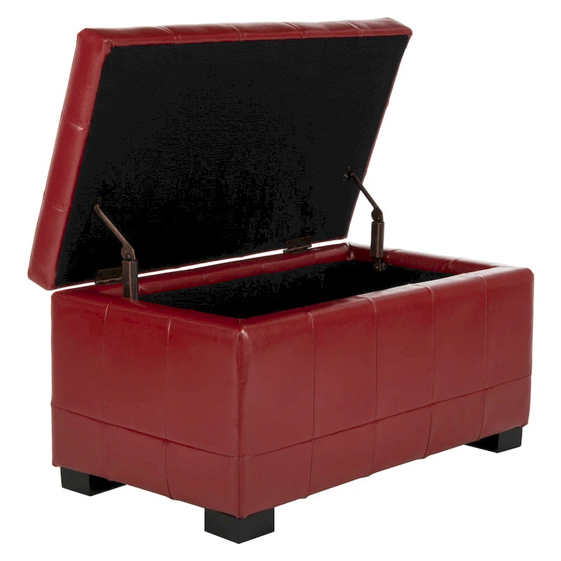 Banc de rangement Lissa Red Manhattan de SAFAVIEH - 30 x 18 x 17 - 30L x 18P x 17H