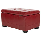 Banc de rangement Lissa Red Manhattan de SAFAVIEH - 30 x 18 x 17 - 30L x 18P x 17H