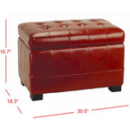 Banc de rangement Lissa Red Manhattan de SAFAVIEH - 30 x 18 x 17 - 30L x 18P x 17H