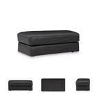 Pouffe en cuir contemporain Amiata Onyx par Signature Design by Ashley