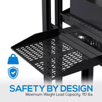 Étagères robustes pour rack de serveur pour une organisation facile avec profondeur réglable, construction en acier robuste, finition noire