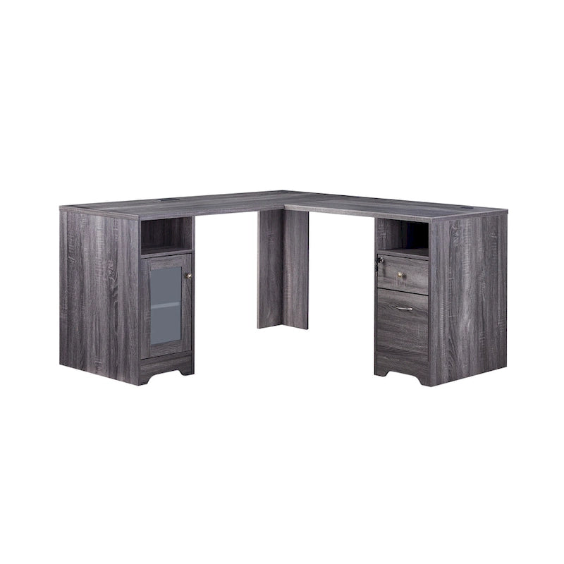 Bureau d'angle transitoire de 150 cm avec ports USB par