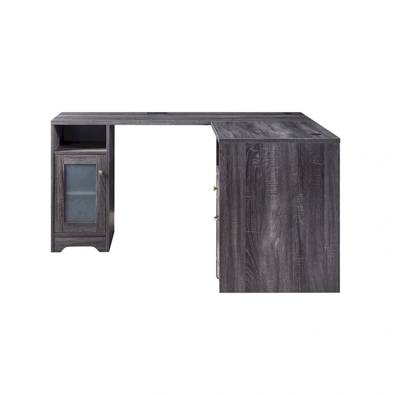 Bureau d'angle transitoire de 150 cm avec ports USB par