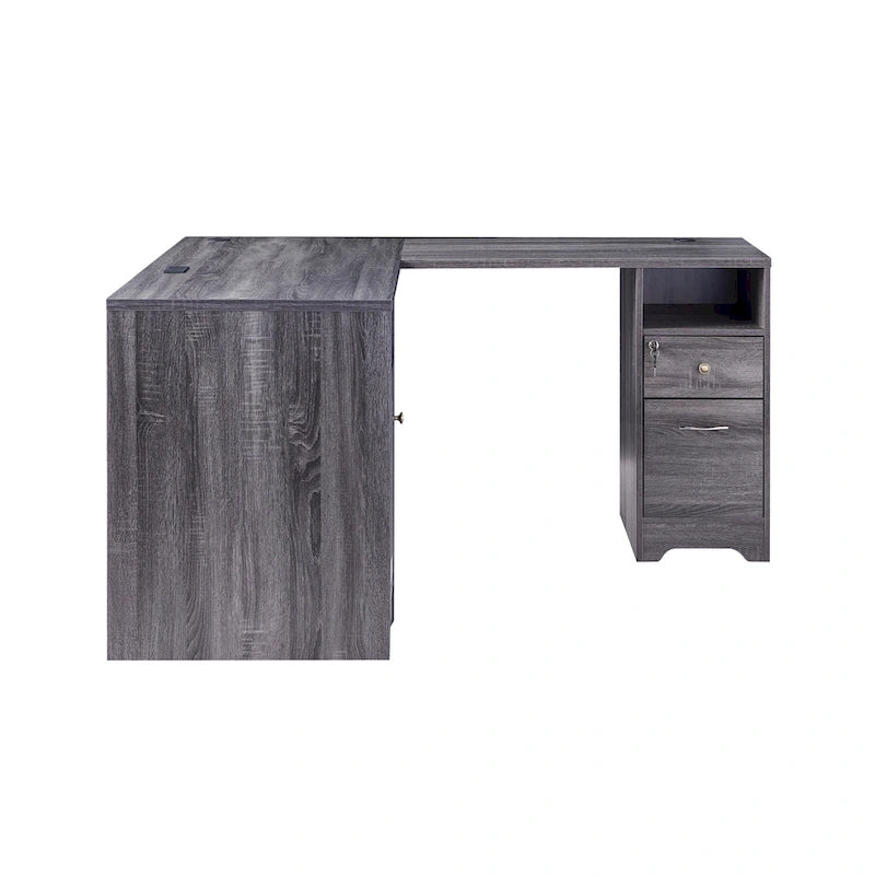 Bureau d'angle transitoire de 150 cm avec ports USB par