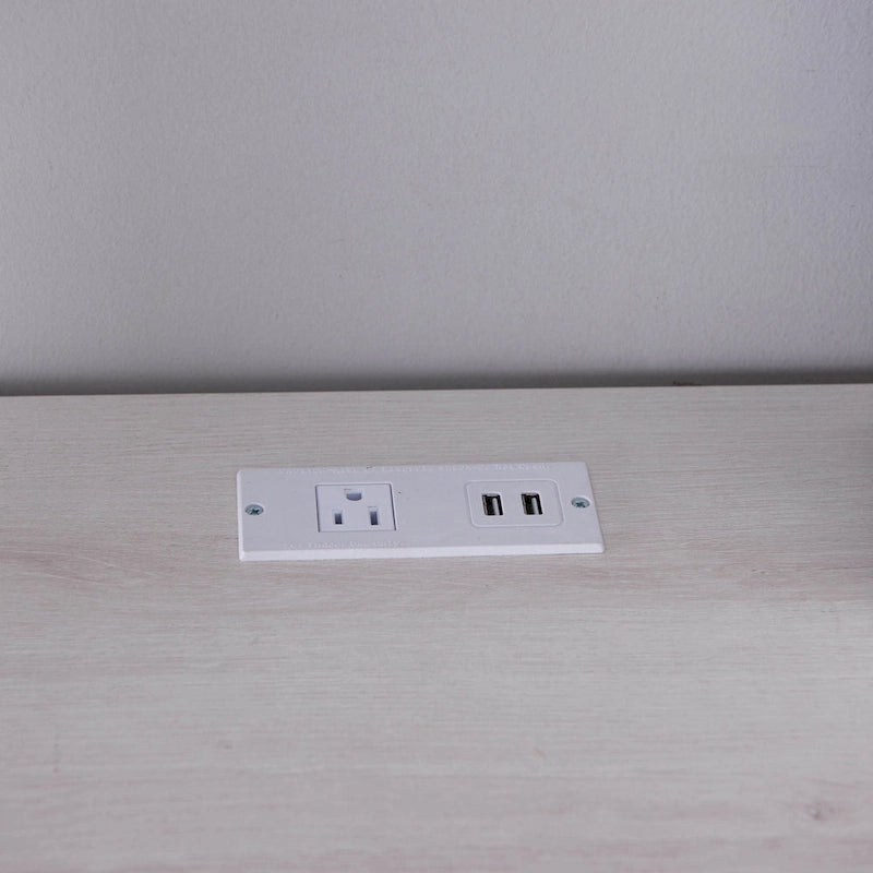 Bureau d'angle transitoire de 150 cm avec ports USB par