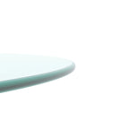 Dessus de table rond en verre trempé, verre clair, épais, bord poli