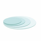 Dessus de table rond en verre trempé, verre clair, épais, bord poli