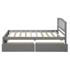 Lit de rangement plateforme en bois, taille double, avec tiroirs