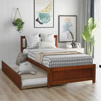 Lit de rangement plateforme en bois, taille double, avec tiroirs