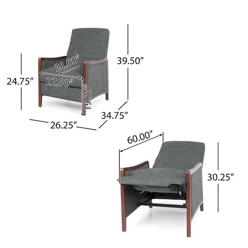 Fauteuils inclinables Anaura Channel Stitch Pushback de Christopher Knight Home