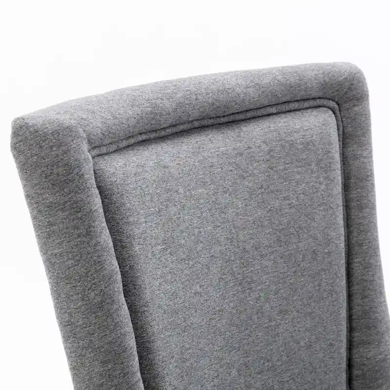 Chaise de salle à manger Ultra avec tissu épaissi et clous décoratifs en bronze, lot de 2