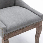 Chaise de salle à manger Ultra avec tissu épaissi et clous décoratifs en bronze, lot de 2