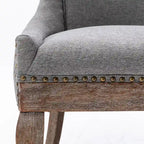 Chaise de salle à manger Ultra avec tissu épaissi et clous décoratifs en bronze, lot de 2