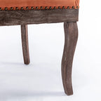 Chaise de salle à manger Ultra avec tissu épaissi et clous décoratifs en bronze, lot de 2