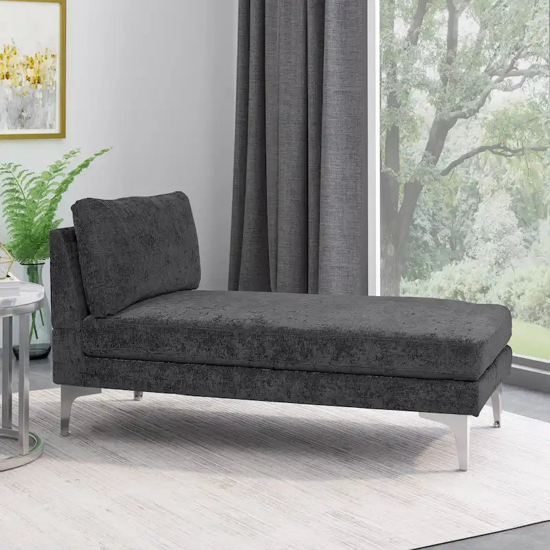 Chaise longue contemporaine en tissu Beamon par Christopher Knight Home - 69,00 L x 29,00 l x 30,00 H