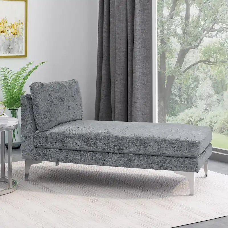 Chaise longue contemporaine en tissu Beamon par Christopher Knight Home - 69,00 L x 29,00 l x 30,00 H