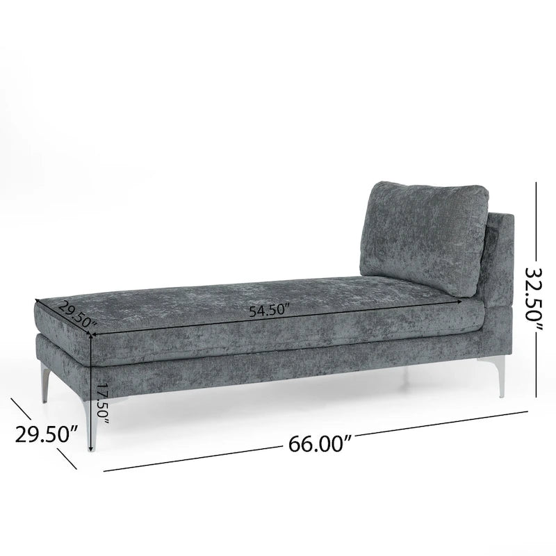Chaise longue contemporaine en tissu Beamon par Christopher Knight Home - 69,00 L x 29,00 l x 30,00 H