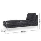Chaise longue contemporaine en tissu Beamon par Christopher Knight Home - 69,00 L x 29,00 l x 30,00 H
