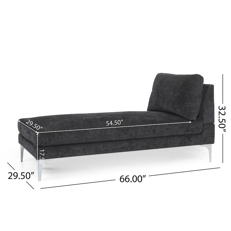 Chaise longue contemporaine en tissu Beamon par Christopher Knight Home - 69,00 L x 29,00 l x 30,00 H