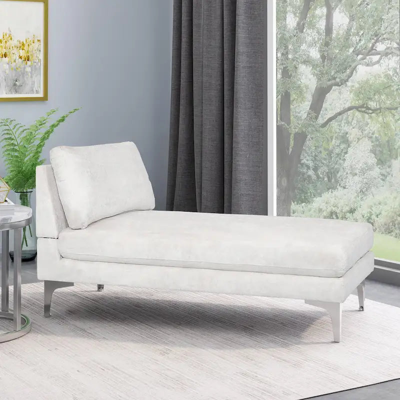 Chaise longue contemporaine en tissu Beamon par Christopher Knight Home - 69,00 L x 29,00 l x 30,00 H