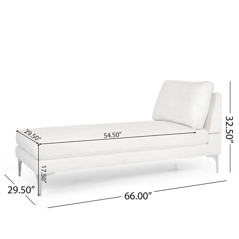 Chaise longue contemporaine en tissu Beamon par Christopher Knight Home - 69,00 L x 29,00 l x 30,00 H