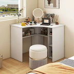Bureau d'angle Costway avec étagères de rangement, tablette réglable, pour bureau à domicile, couleur naturelle/blanc