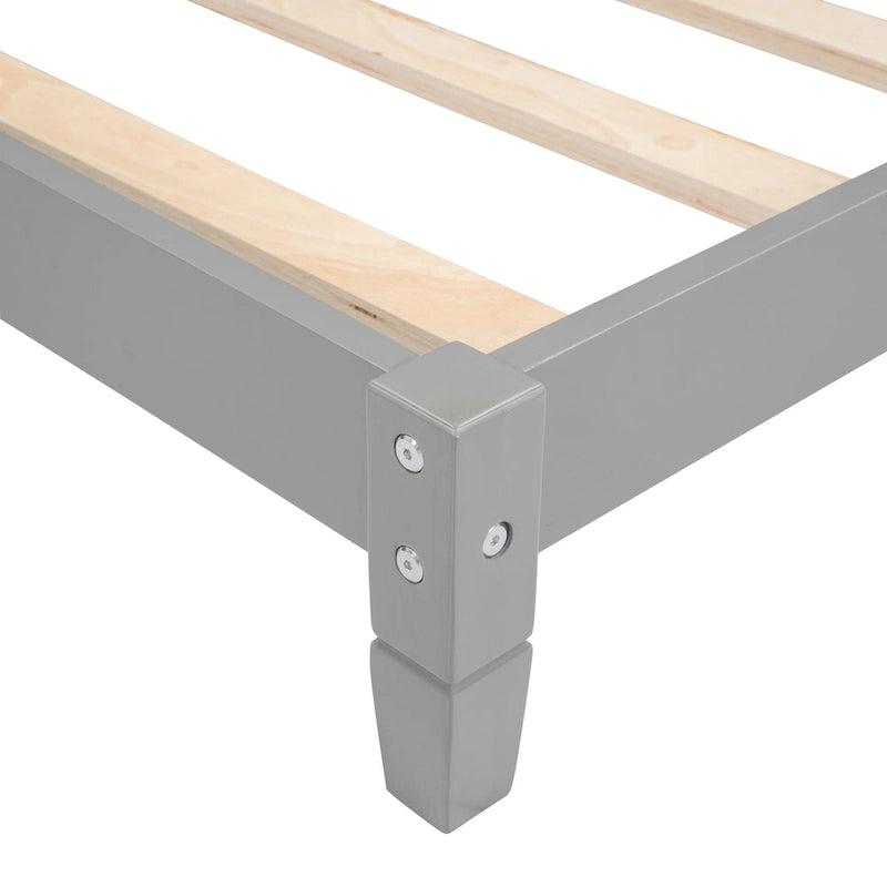 Lit de repos en bois gris, format jumeau