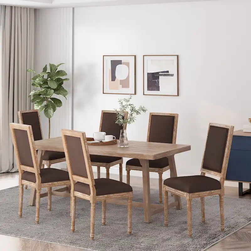 Chaise de salle à manger Regina Wood rembourrée par Christopher Knight Home