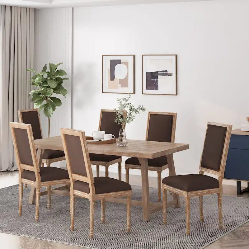 Chaise de salle à manger Regina Wood rembourrée par Christopher Knight Home