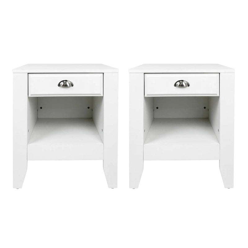 Table de chevet en faux bois avec tiroir (lot de 2) par