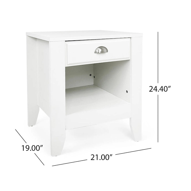 Table de chevet en faux bois avec tiroir (lot de 2) par