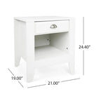 Table de chevet en faux bois avec tiroir (lot de 2) par