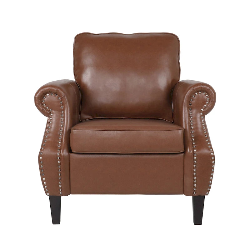 Fauteuil Club en Similicuir Dowd avec Clous Décoratifs par Christopher Knight Home