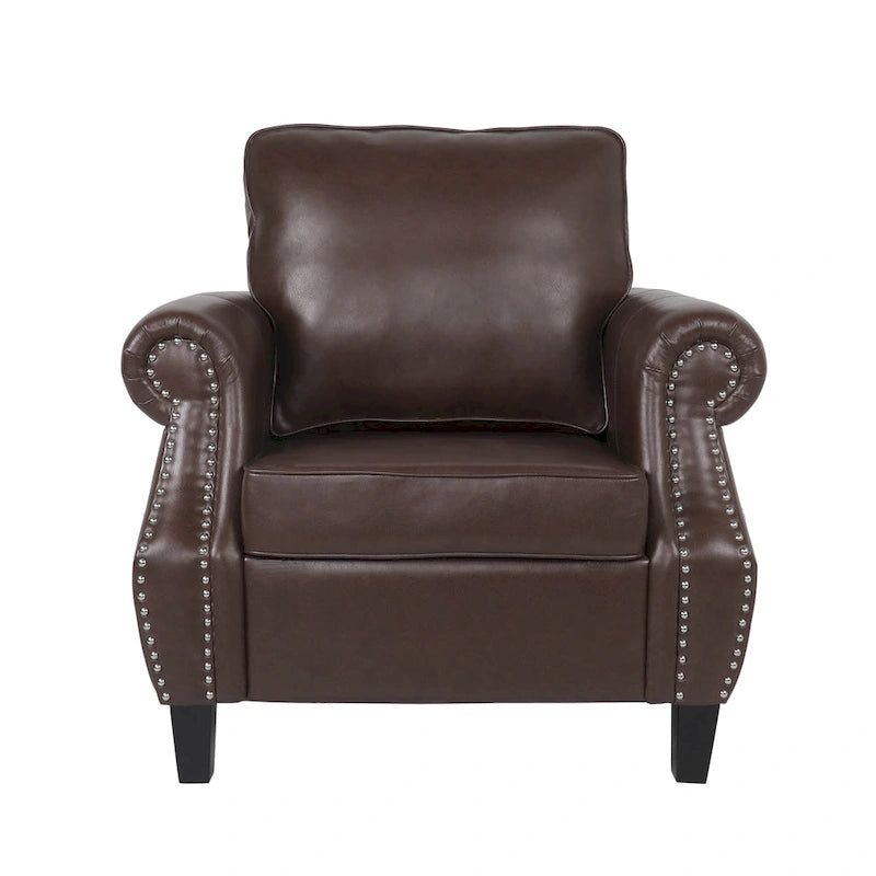 Fauteuil Club en Similicuir Dowd avec Clous Décoratifs par Christopher Knight Home