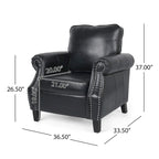Fauteuil Club en Similicuir Dowd avec Clous Décoratifs par Christopher Knight Home