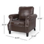 Fauteuil Club en Similicuir Dowd avec Clous Décoratifs par Christopher Knight Home