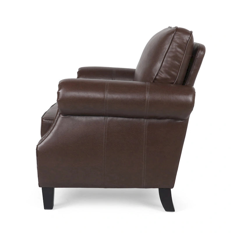 Fauteuil Club en Similicuir Dowd avec Clous Décoratifs par Christopher Knight Home