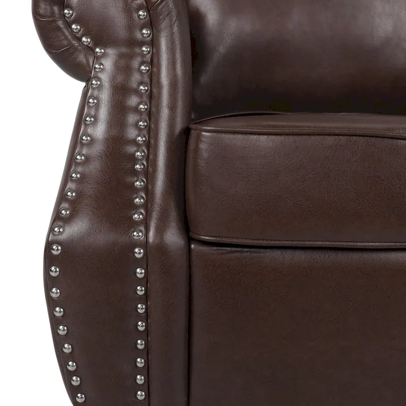 Fauteuil Club en Similicuir Dowd avec Clous Décoratifs par Christopher Knight Home