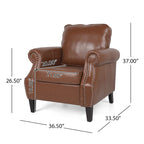 Fauteuil Club en Similicuir Dowd avec Clous Décoratifs par Christopher Knight Home