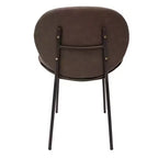 LeisureMod Servos - Lot de 2 chaises de salle à manger modernes - Assise rembourrée en cuir PU avec dossier incurvé et pieds en métal - Confortables pour cuisine, salle à manger, café