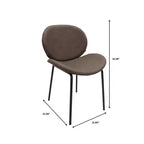 LeisureMod Servos - Lot de 2 chaises de salle à manger modernes - Assise rembourrée en cuir PU avec dossier incurvé et pieds en métal - Confortables pour cuisine, salle à manger, café