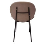 LeisureMod Servos - Lot de 2 chaises de salle à manger modernes - Assise rembourrée en cuir PU avec dossier incurvé et pieds en métal - Confortables pour cuisine, salle à manger, café