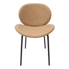 LeisureMod Servos - Lot de 2 chaises de salle à manger modernes - Assise rembourrée en cuir PU avec dossier incurvé et pieds en métal - Confortables pour cuisine, salle à manger, café