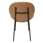 LeisureMod Servos - Lot de 2 chaises de salle à manger modernes - Assise rembourrée en cuir PU avec dossier incurvé et pieds en métal - Confortables pour cuisine, salle à manger, café